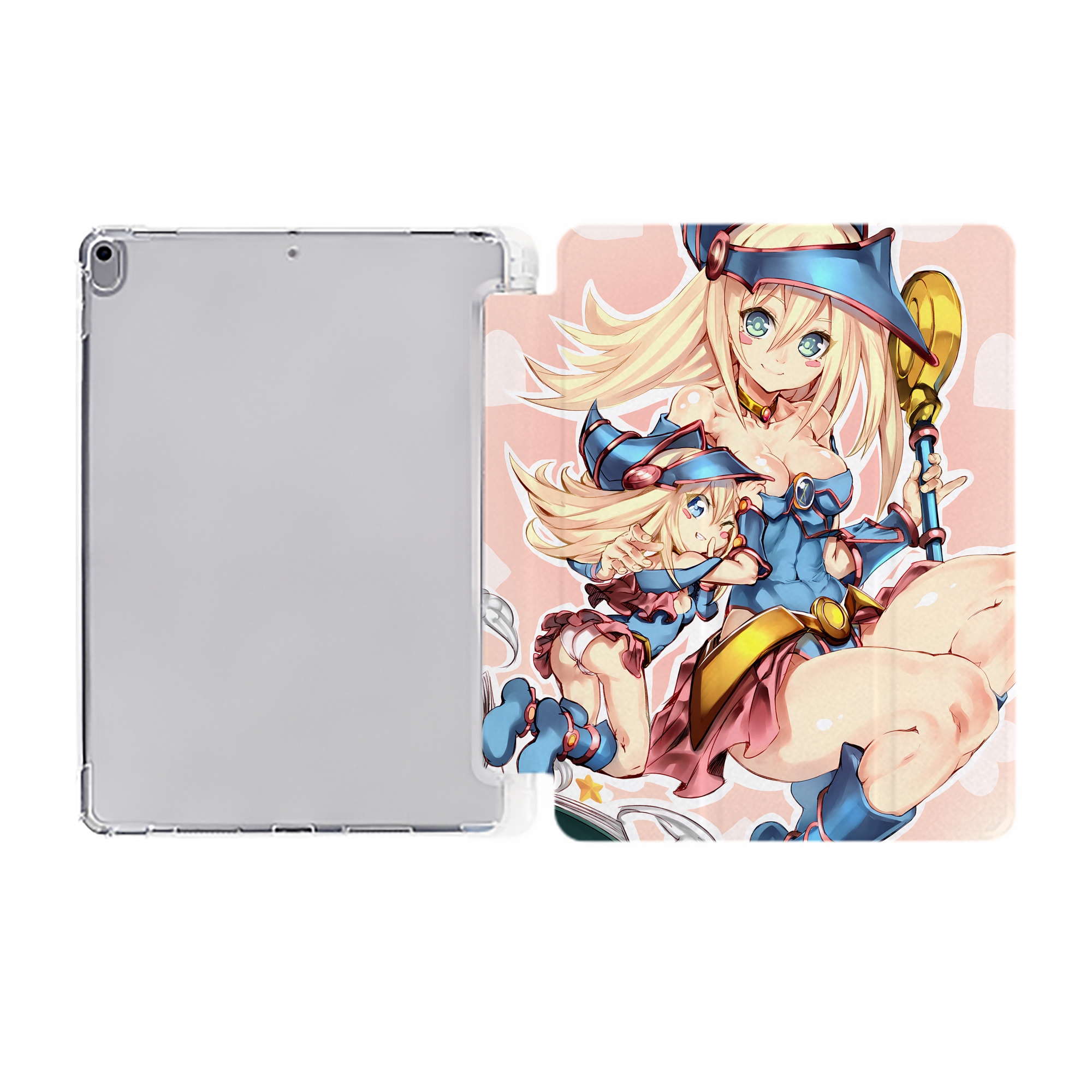 （画像用） 遊☆戯☆王 Yu-Gi-Oh! IPad ケース ペン収納付き 三つ折りスタンド PUレザー×シリコン 対応機種9.5/10.5/10.9インチ